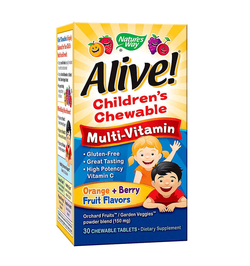 Мултивитамини за Деца Алайв таблетки за дъвчене x30 (Alive Children's Chewable Multi-Vitamin)