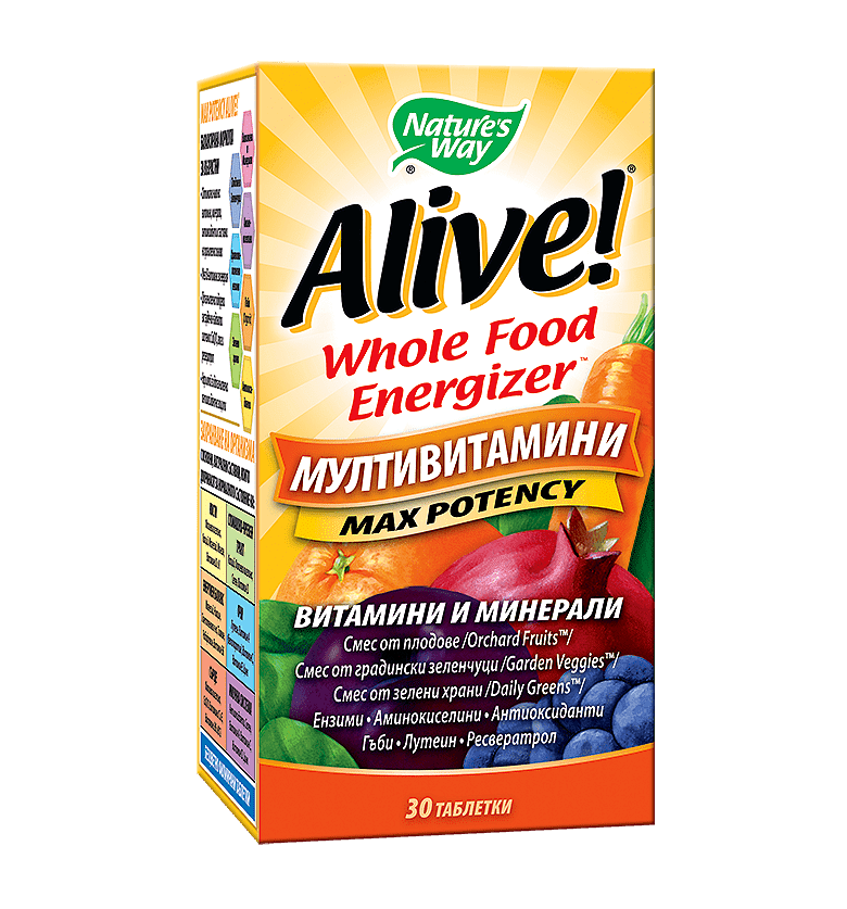 Мултивитамини Алайв таблетки (Alive Multivitamin Max Potency)