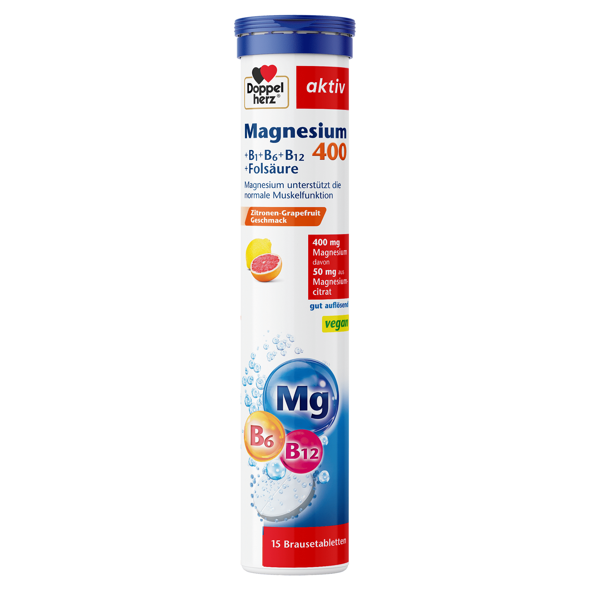 Допелхерц Актив Магнезий 400мг и Витамин Б еф.таблетки x15 (Doppelherz Magnesium)