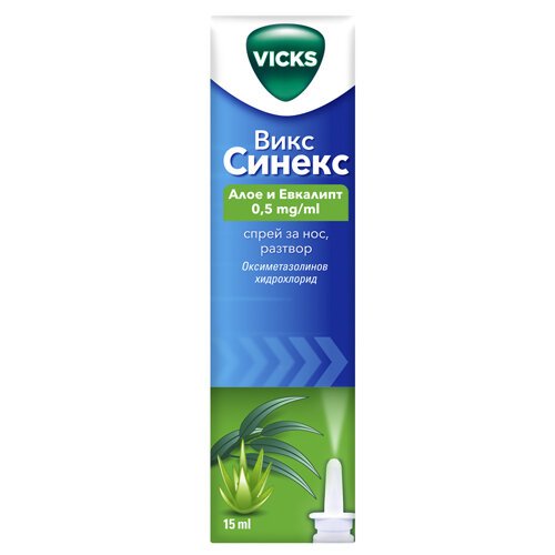 Викс Синекс Алое и Евкалипт спрей за нос 15мл (Vicks Sinex)