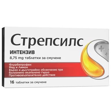 Стрепсилс Интензив Мед и Лимон таблетки за смучене x16 (Strepsils)