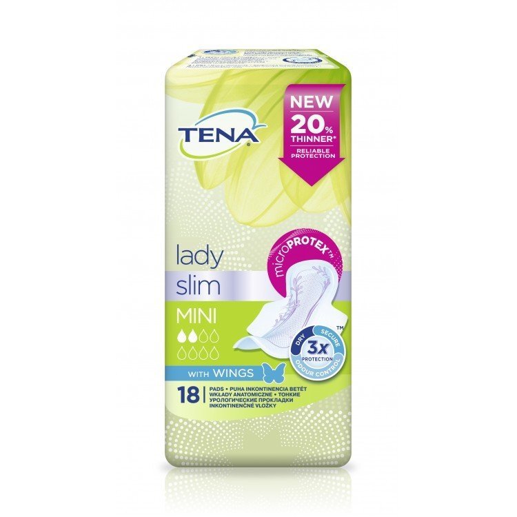 Tena Lady Slim mini с крилца превръзки x18 (Тена за жени Слим мини с крилца)
