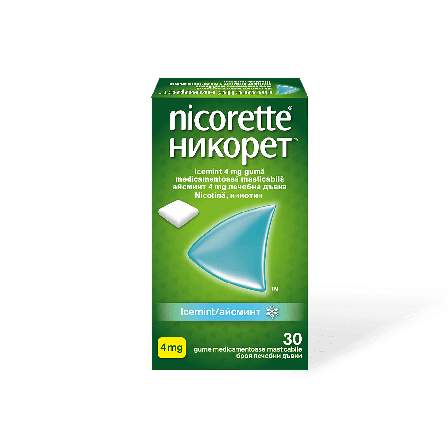 Никорет Айсминт дъвки 4мг x30 (Nicorette Icemint)