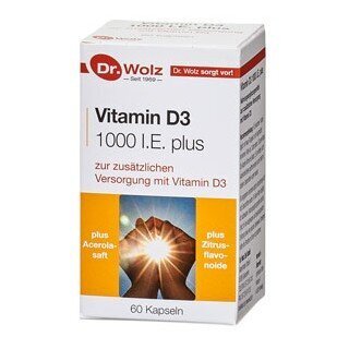 Витамин Д3 Плюс 1000 I.E. капсули x60 Dr. Wolz (Vitamin D3 Д-р Волц)