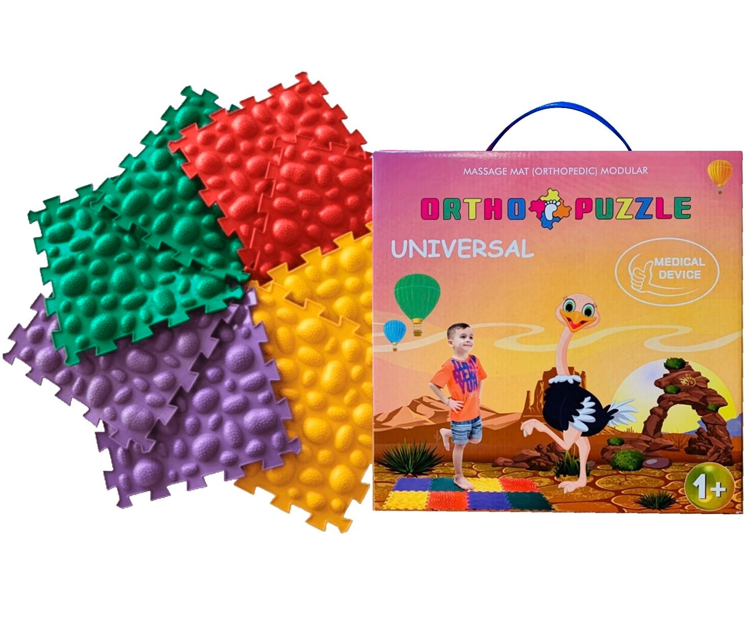 Ортопедични килими ОРТО ПЪЗЕЛ Микс Морски камъчета (Ortho Puzzle Sea Pebbles)