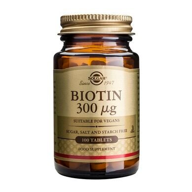 Солгар Биотин таблетки 300мкг x100 (Solgar Biotin)