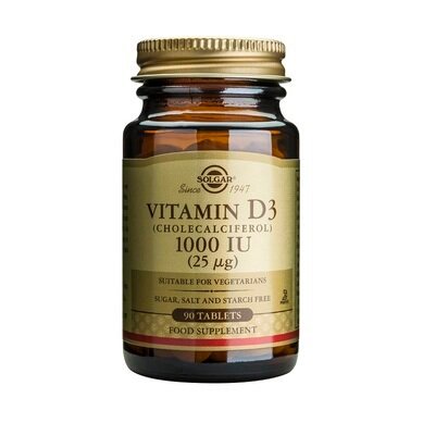 Солгар Витамин Д3 таблетки 1000IU (25мкг) x90 (Solgar Vitamin D)