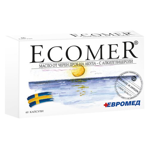 Екомер масло от черен дроб на акула капсули x60 (Ecomer)