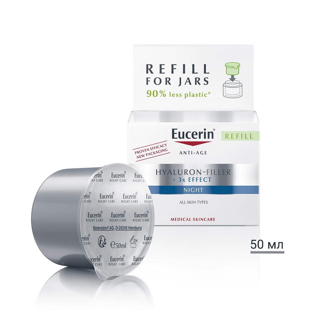 Eucerin Hyaluron-Filler Нощен крем SPF15 ПЪЛНИТЕЛ