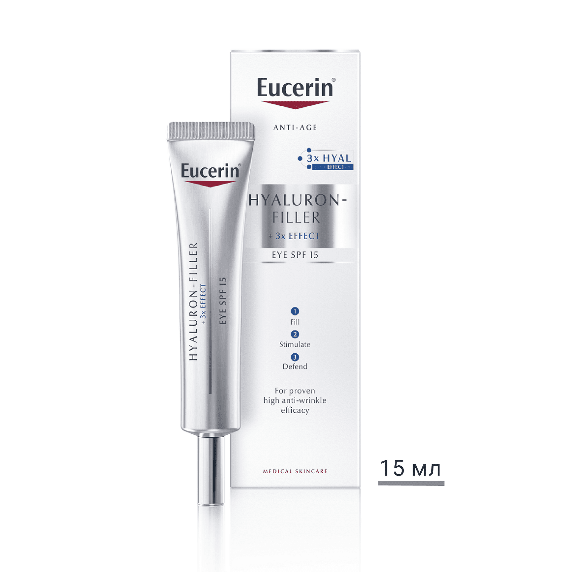 Eucerin® Hyaluron-Filler Оклолоочен крем SPF15