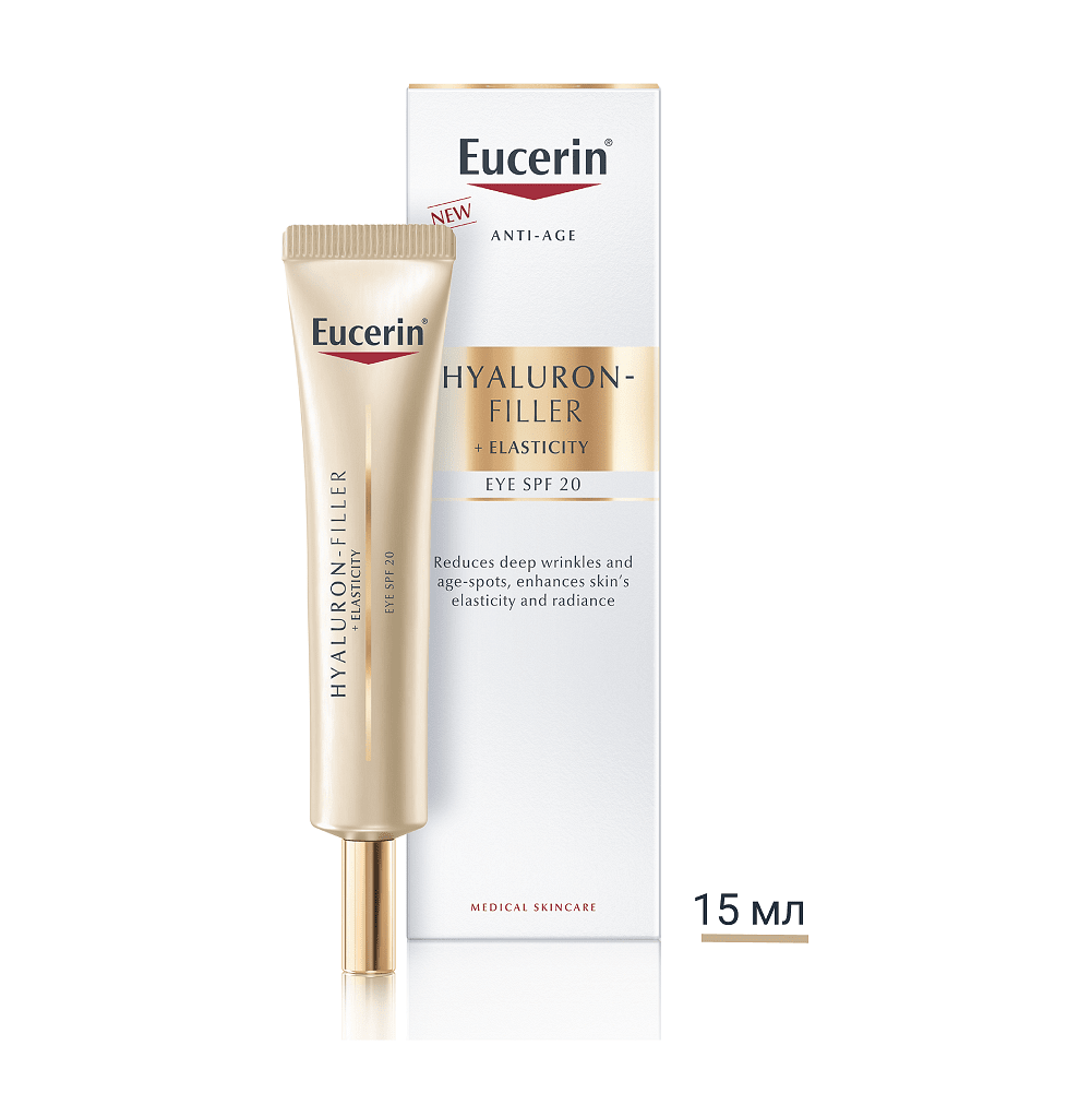 Eucerin® Hyaluron-Filler+ELASTICITY Околоочен крем SPF20, 15мл