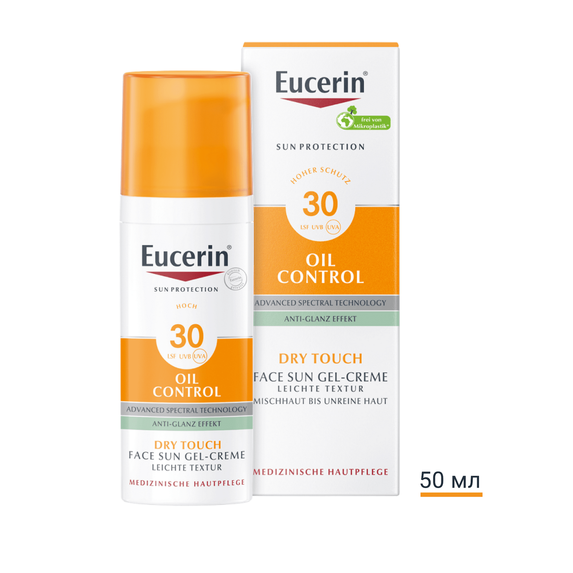 Eucerin Слънцезащитен гел-крем за лице за мазна кожа SPF 30+